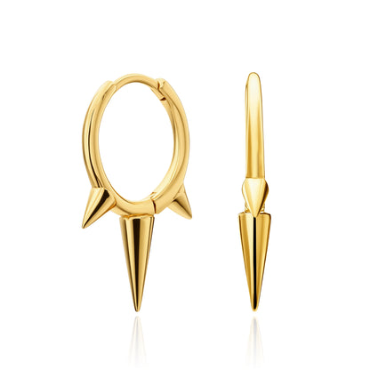 Conical 925 Sterling Silver Earrings For Women With 18K Gold Plating 0.03µm Thickness