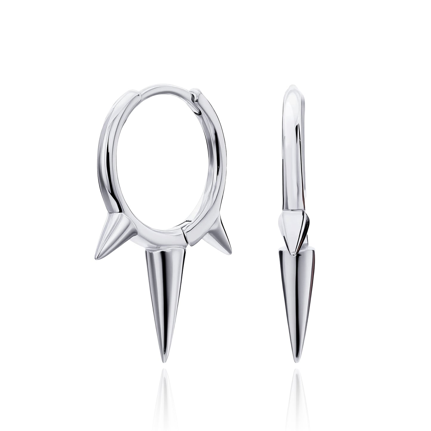 Conical 925 Sterling Silver Earrings For Women With 18K Gold Plating 0.03µm Thickness