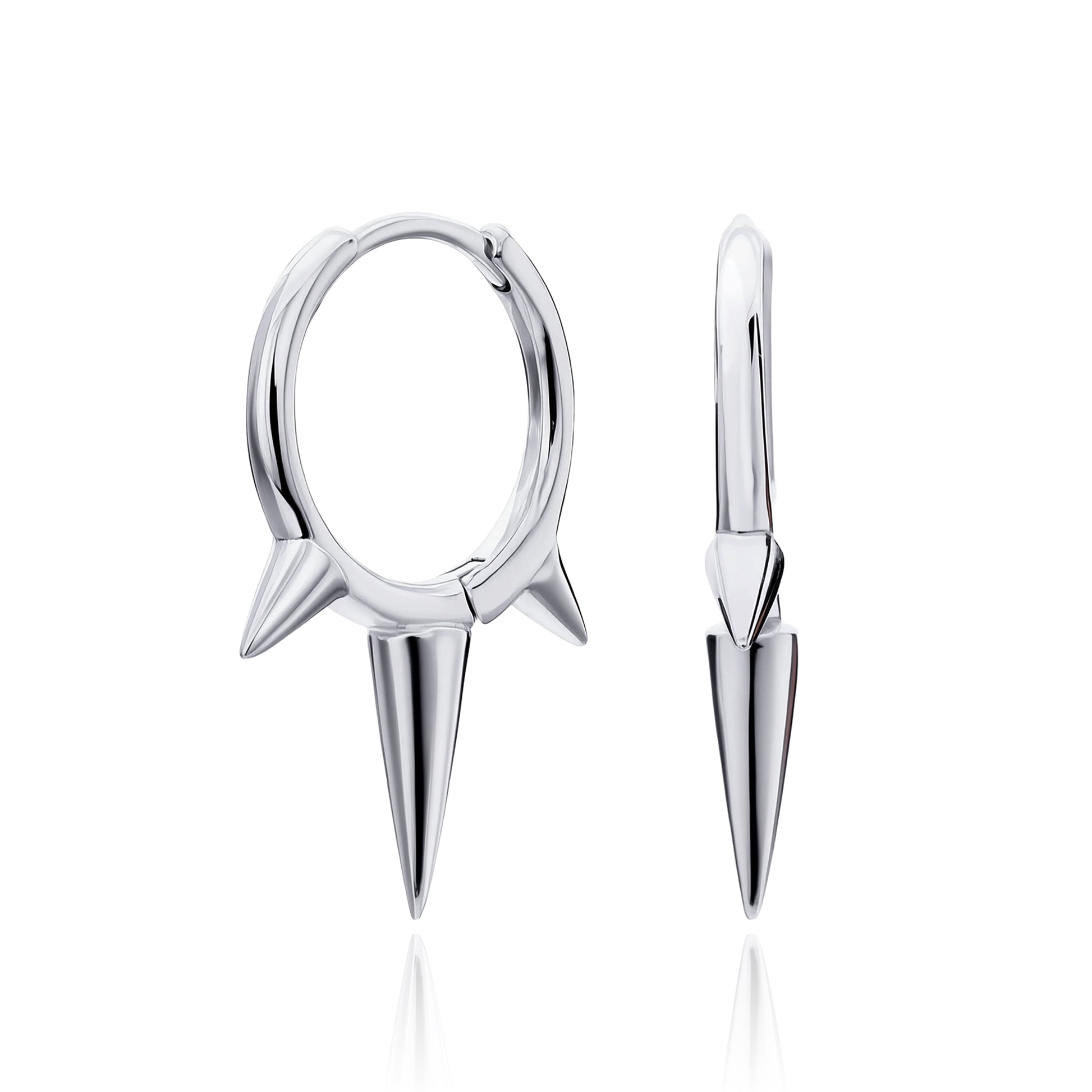 Conical 925 Sterling Silver Earrings For Women With 18K Gold Plating 0.03µm Thickness