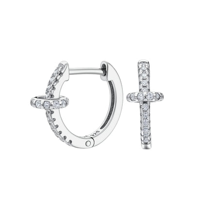 Women’s Circle Earrings In 925 Sterling Silver With 18K Real Gold Plating 0.03µm Featuring Three-Dimensional Zircon Inlay