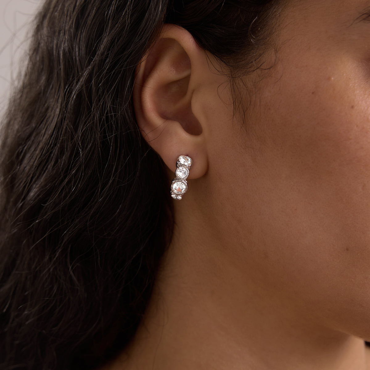 Geometric Waterproof Non Tarnish Earrings For Women, 18K Real Gold Plated 304 Stainless Steel With Zircon Inlay, PVD Coated