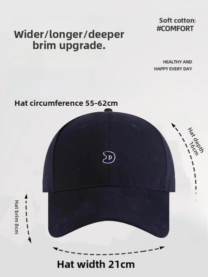 Unisex Simple Style Baseball Cap With Wide Brim Featuring Embroidery And UV Protection In Cotton Material