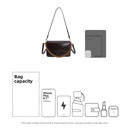 Women’s Square PU Leather Splicing Crossbody Bag With Sling Strap, Perfect For Winter