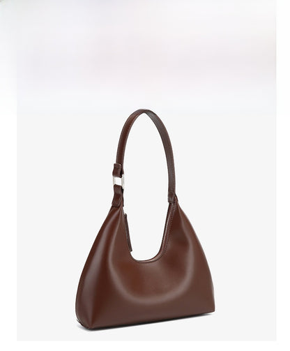 Women’s Dumpling Shape Underarm Bag In PU Leather With Sewing Thread Detail, Top Handle And Large Capacity