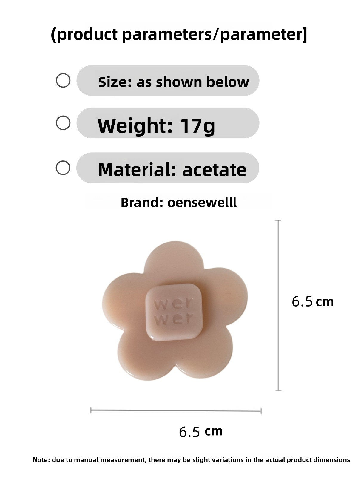 Flowers Hairpin For Women Made Of Acetic Acid Sheets In Apricot Color