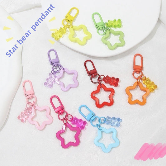 New Year Bear Key Chain In Colour Featuring Acrylic Material Bag Charm Accessory