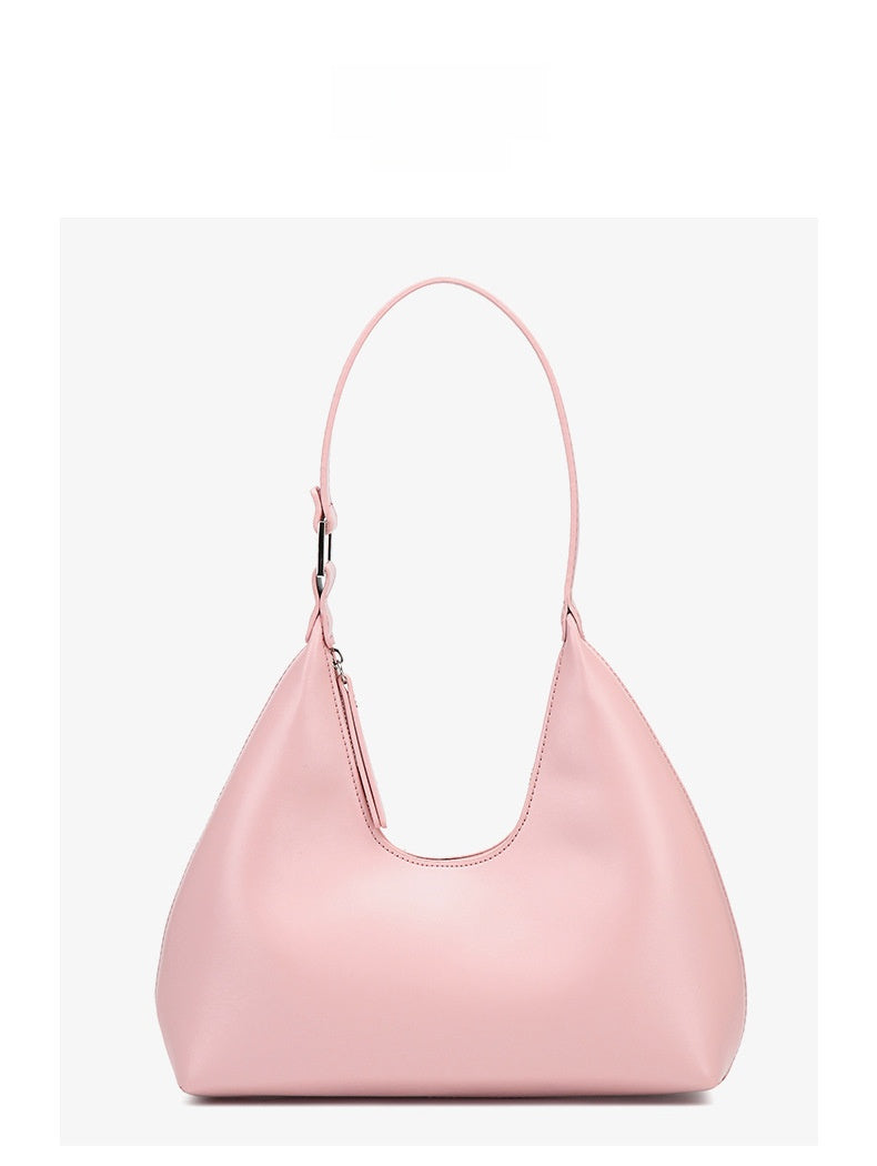 Women’s Dumpling Shape Underarm Bag In PU Leather With Sewing Thread Detail, Top Handle And Large Capacity