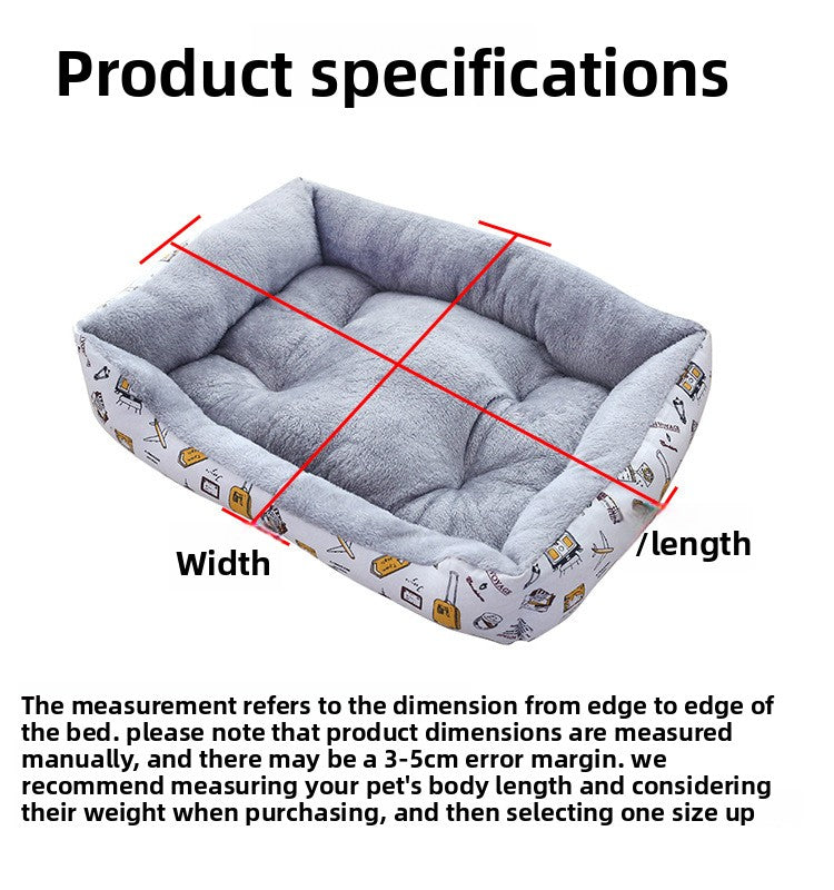All Seasons Pet Bed With Soft PP Cotton Filling For Comfortable Rest