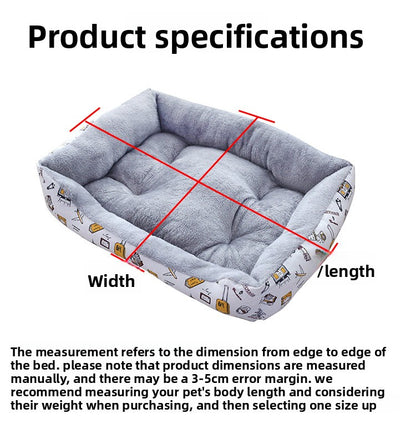 All Seasons Pet Bed With Soft PP Cotton Filling For Comfortable Rest
