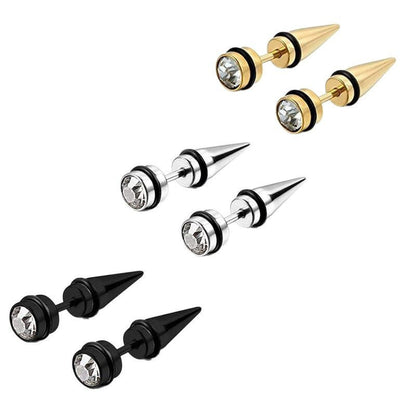Cross Stud Earrings For Unisex Featuring Hip-Hop Style With 304 Stainless Steel In Steel Color