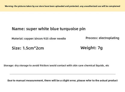 For Unisex Blue Earrings Featuring Turquoise Inlay And Copper Ear Pins With Electroplated Finish