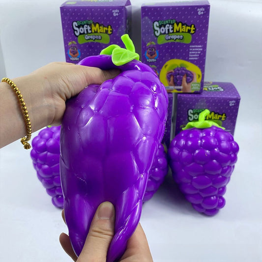 Grape Squishy Toy Made Of Soft Glue, Multicolor Novelty Stress Relief Toy