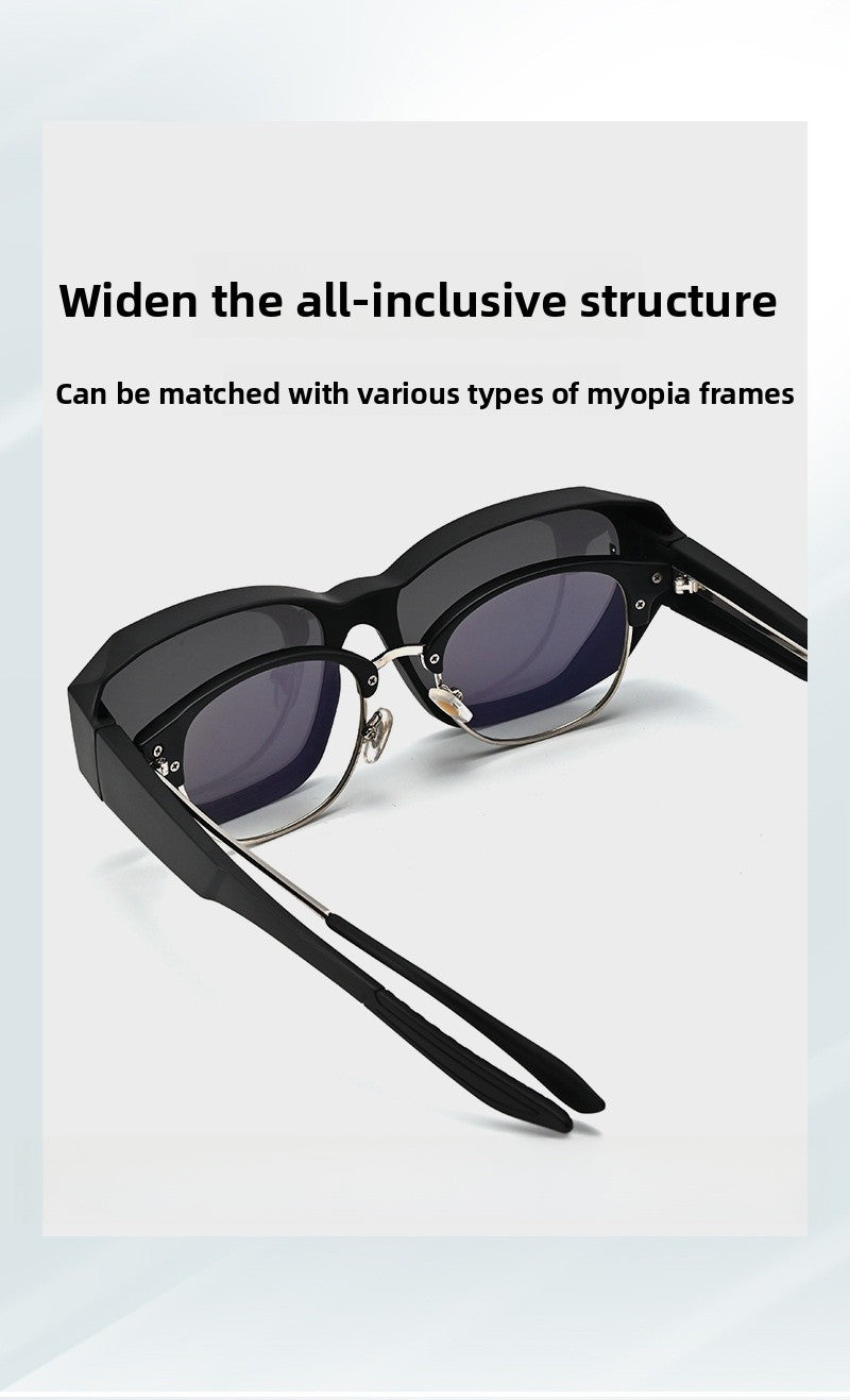 Unisex Polygons Sunglasses With Tac Lens Material In Dyed Black, Perfect For Beach Wear