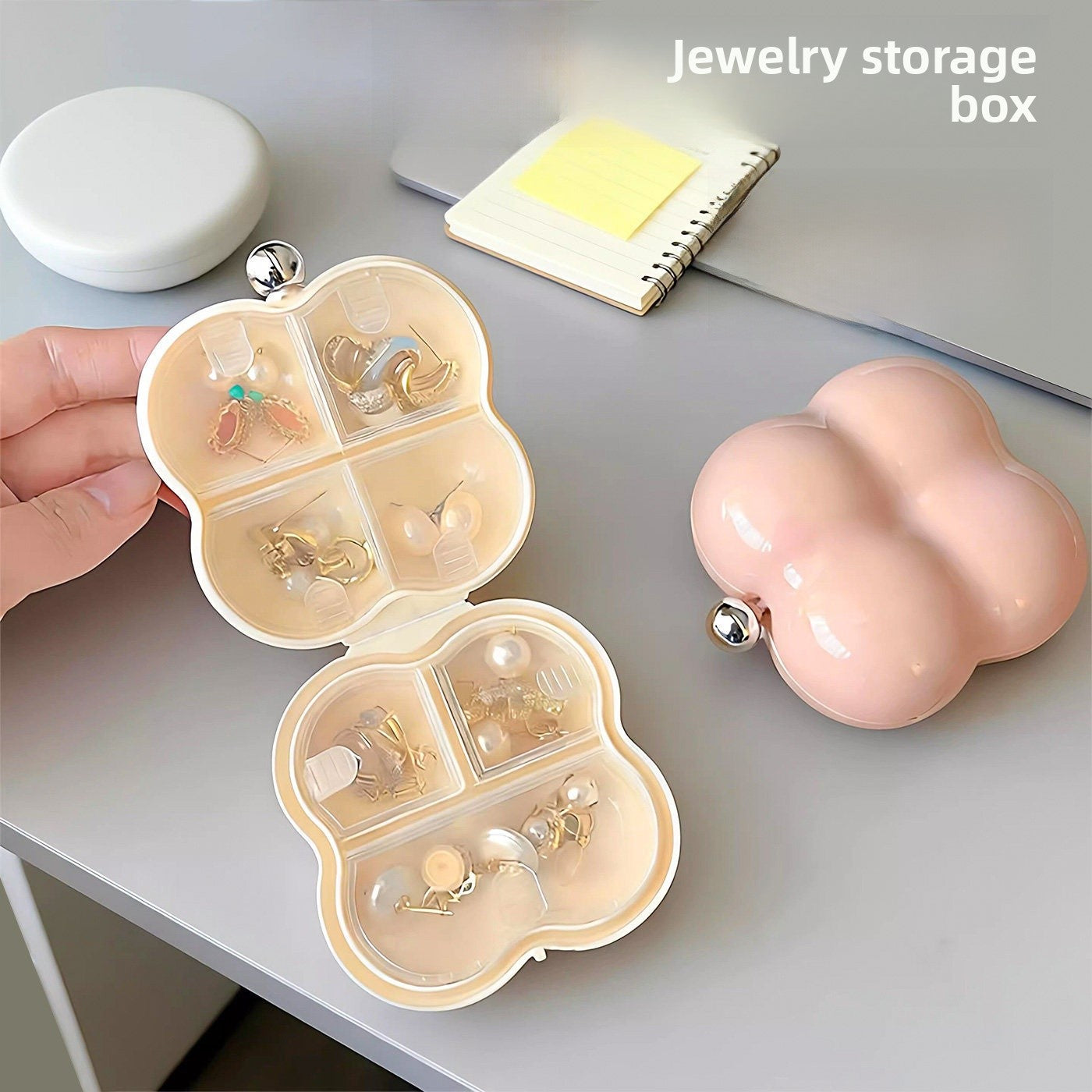 Solid Color Jewelry Box In White For Elegant Storage And Organization