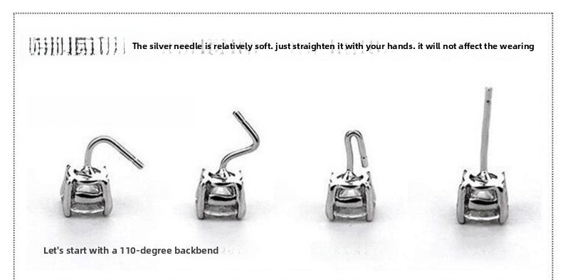 White Flower Stud Earrings For Women With 925 Sterling Silver Posts And Crystal Inlay Alloy Design
