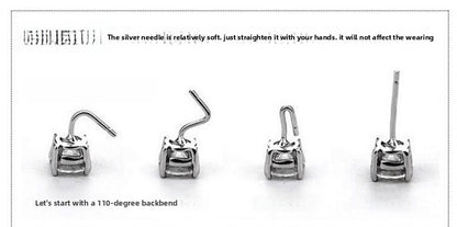 White Flower Stud Earrings For Women With 925 Sterling Silver Posts And Crystal Inlay Alloy Design