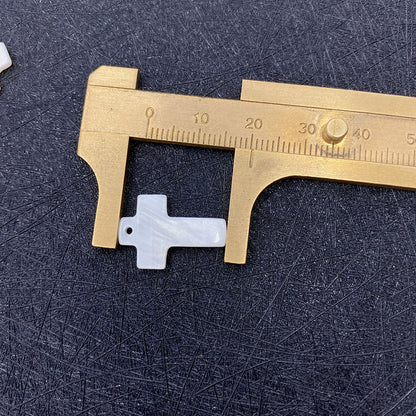 100 PCS White Natural Shell Cross Pendants Featuring Carving Craftsmanship For Jewelry Making