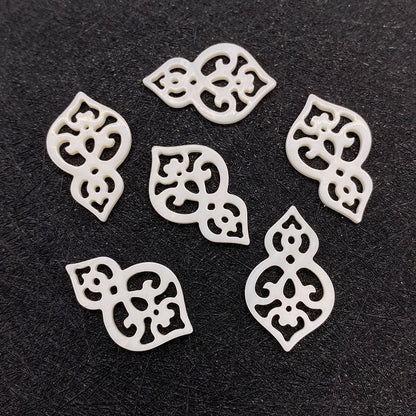 50 PCS White Natural Shell Gourd Pendants For Jewelry Making, Polished Finish