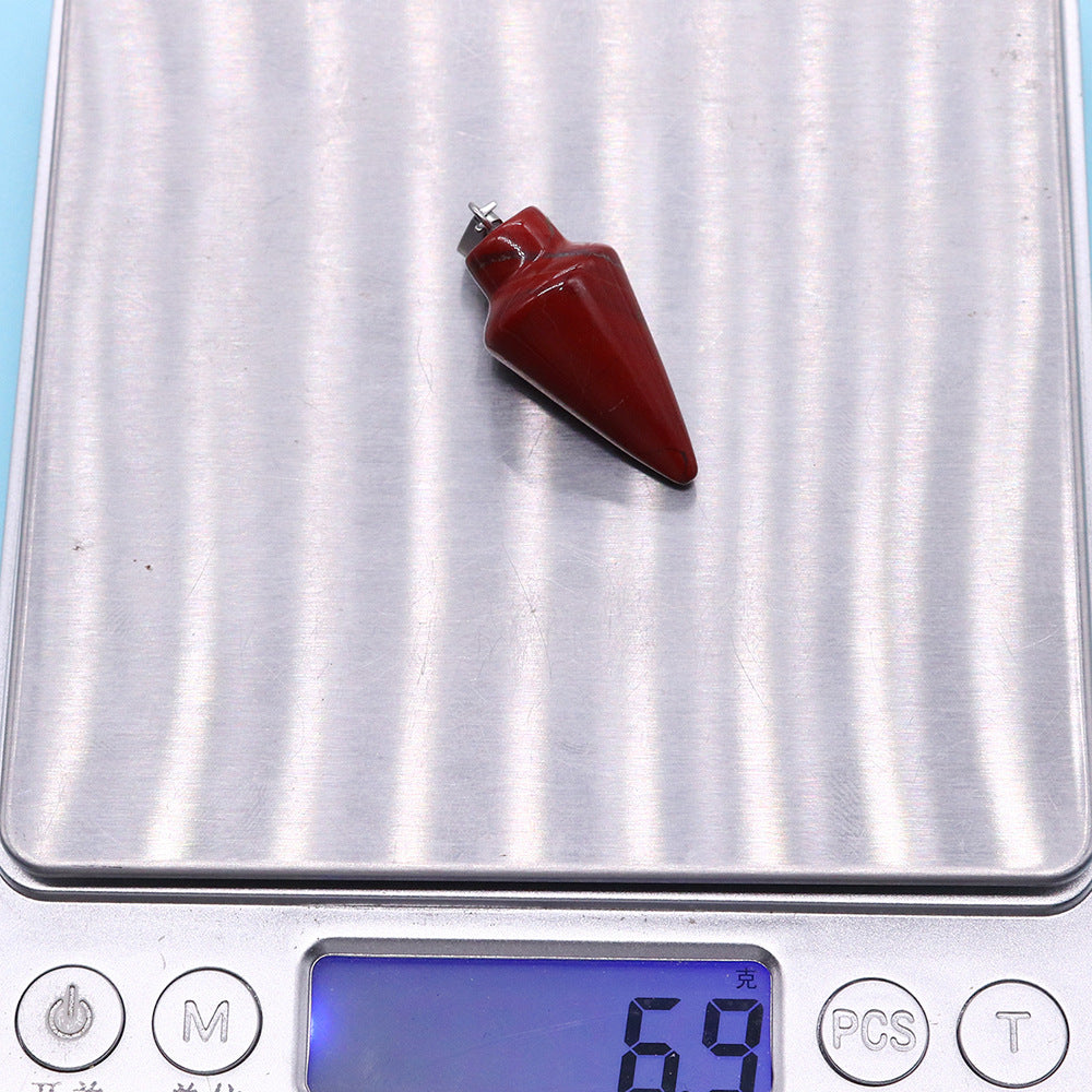 Watermelon Natural Stone Pendant With Watermelon Stone Inlay, Polished Finish Jewelry