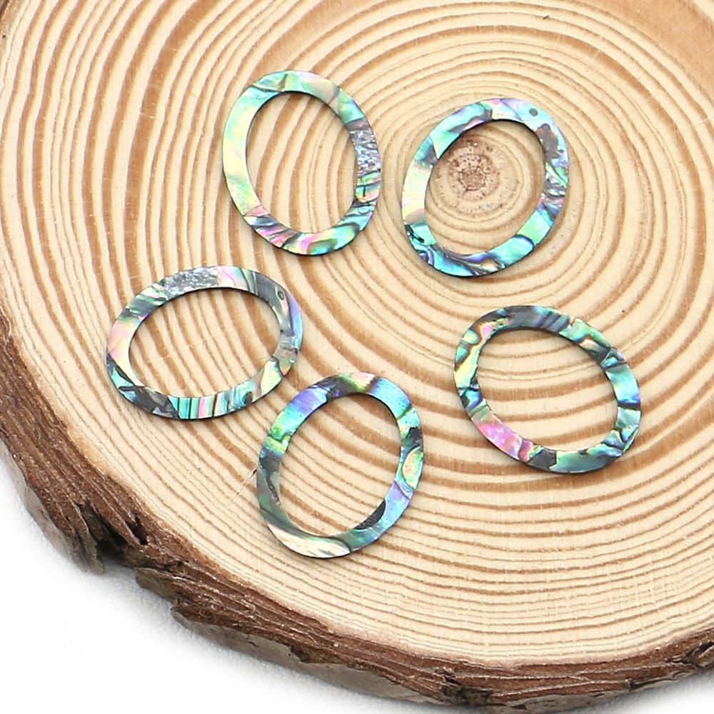 Oval Shell Pendant Handmade In Marine Style, Unique Jewelry Making Accessory