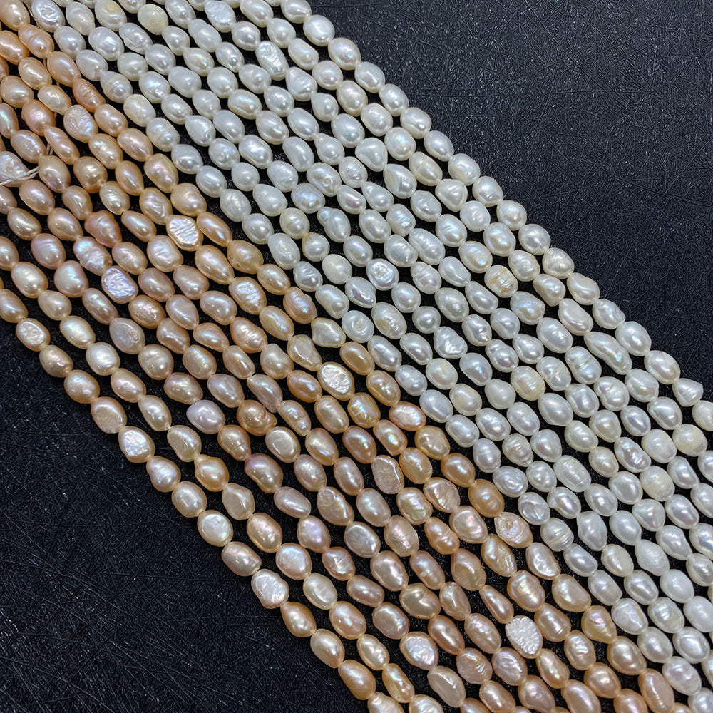 Polished Freshwater Pearl Beads With Smooth Embellishment, 4mm Diameter, Center-Drilled Grade A Quality