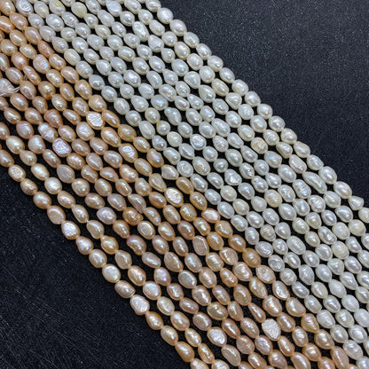 Polished Freshwater Pearl Beads With Smooth Embellishment, 4mm Diameter, Center-Drilled Grade A Quality