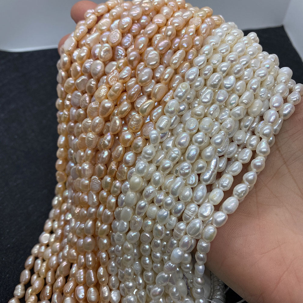 Polished Freshwater Pearl Beads With Smooth Embellishment, 4mm Diameter, Center-Drilled Grade A Quality
