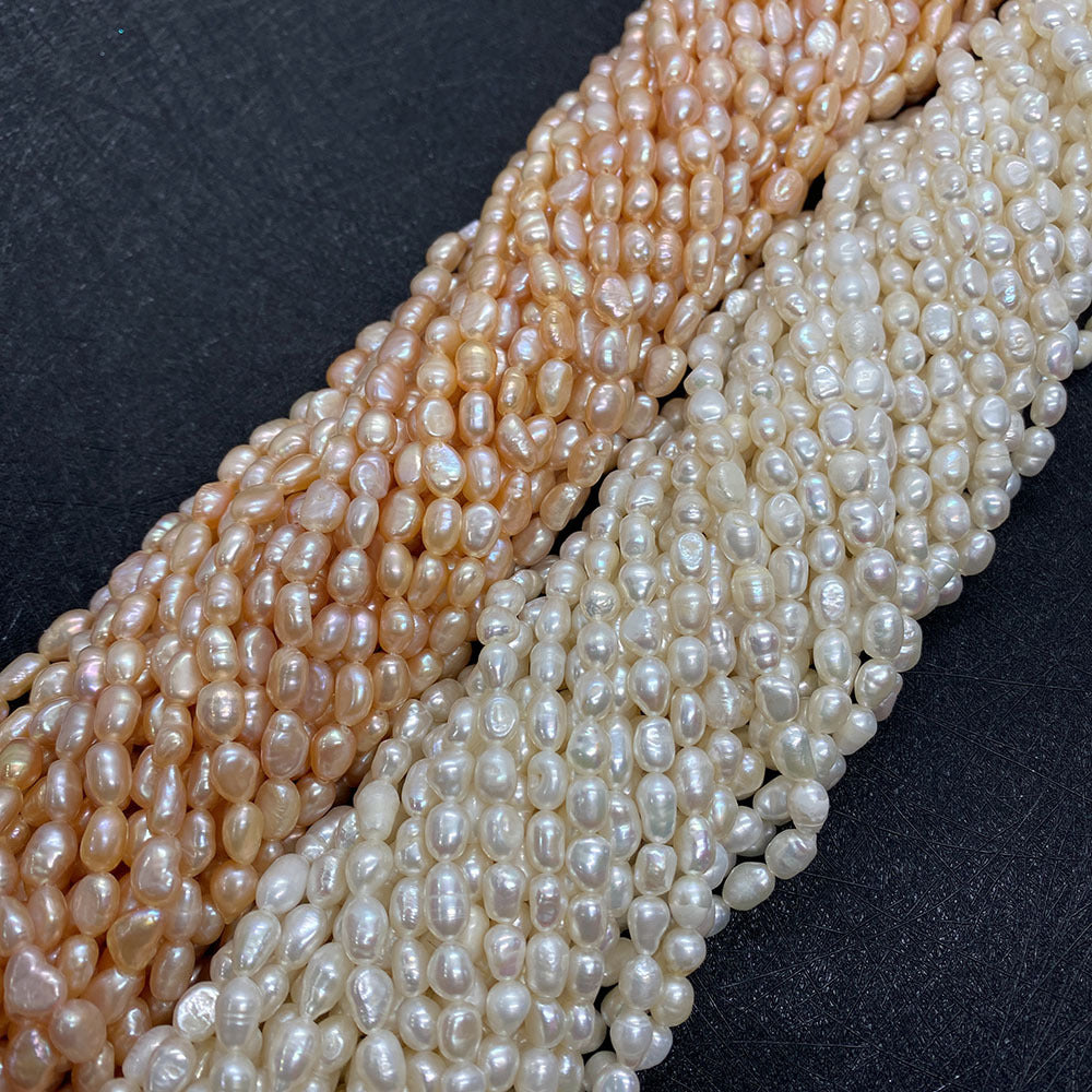 Polished Freshwater Pearl Beads With Smooth Embellishment, 4mm Diameter, Center-Drilled Grade A Quality