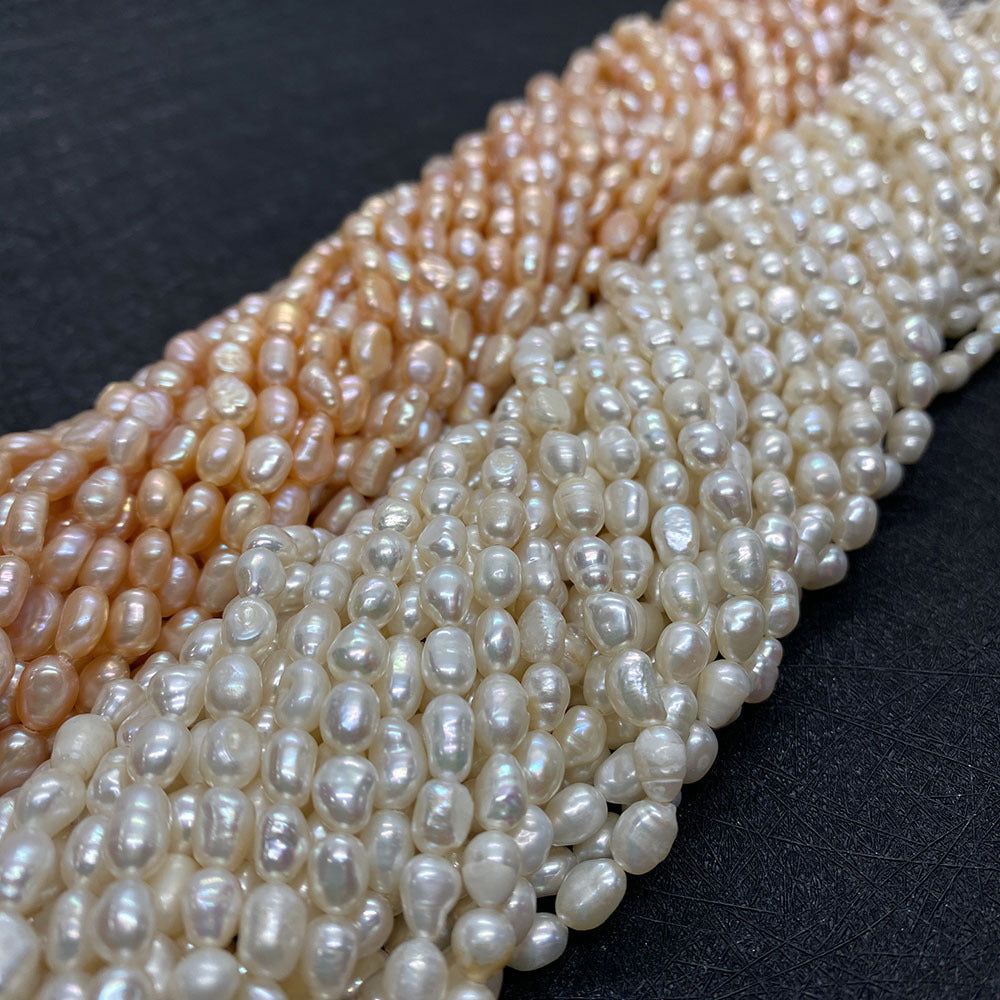 Polished Freshwater Pearl Beads With Smooth Embellishment, 4mm Diameter, Center-Drilled Grade A Quality