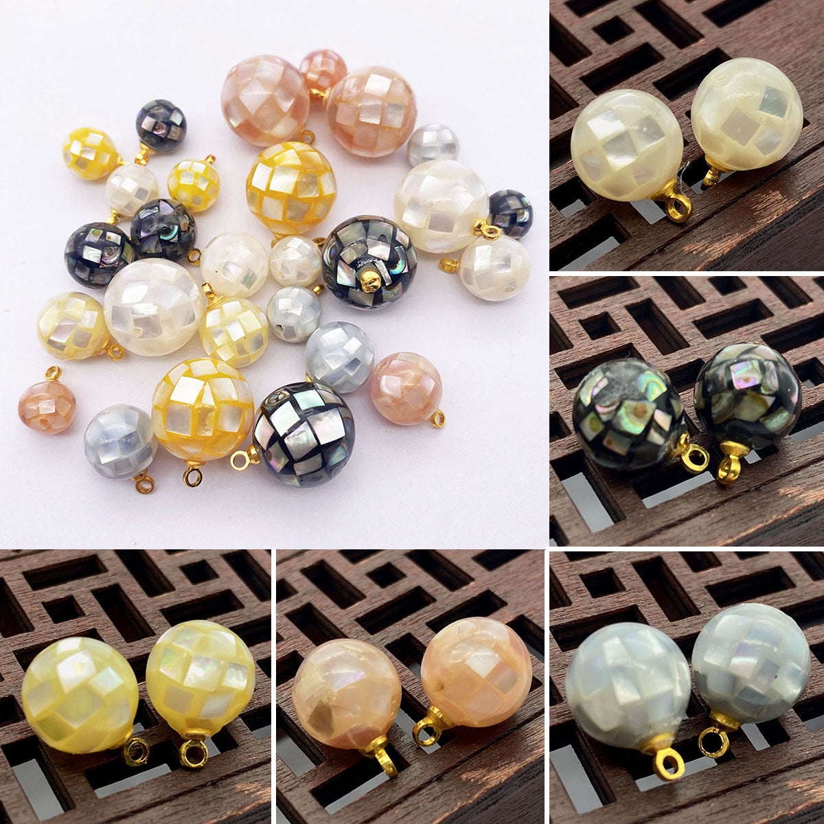 Natural Shell Pendant With 8mm Diameter Featuring Marine Style And Splicing Craftsmanship