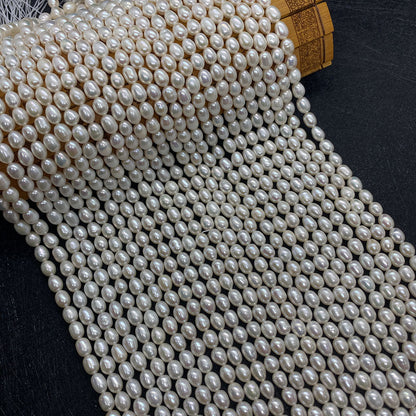 Polished Freshwater Pearl Beads With Seed Bead Inlay, Hole Size 2~2.9mm, White Pearls For Jewelry Making