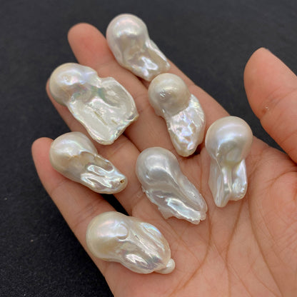 Natural Freshwater Pearl Beads In Irregular Baroque Style With Center-Drilled Design For Jewelry Making
