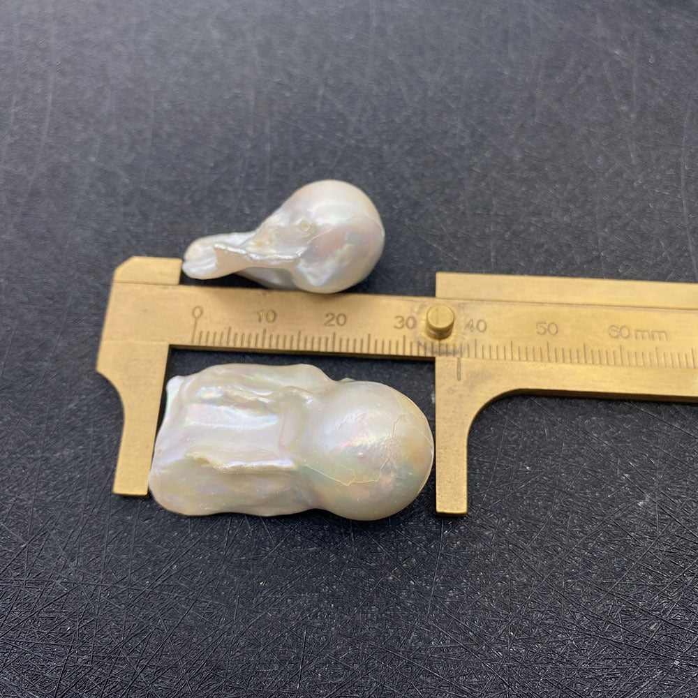 Natural Freshwater Pearl Beads In Irregular Baroque Style With Center-Drilled Design For Jewelry Making