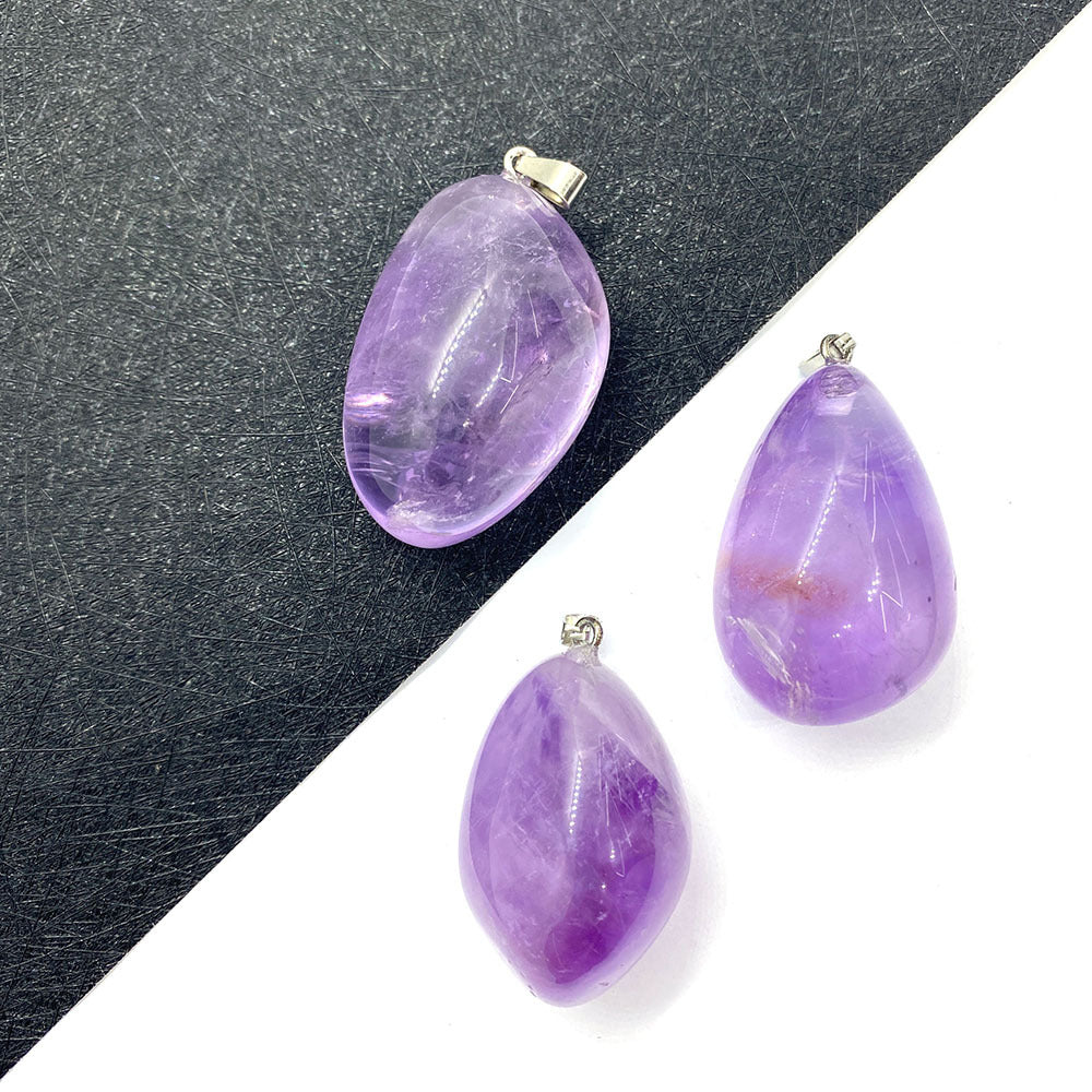 Crystal February Birthstone Amethyst Melon Seed Buckle Jewelry Accessory In Natural Purple With Irregular Craft