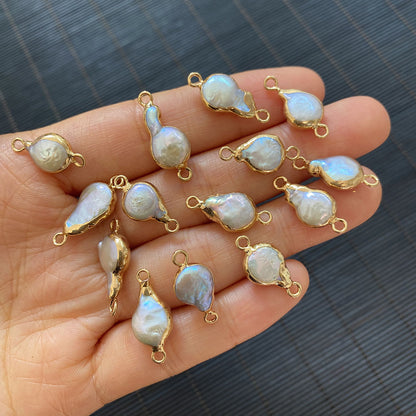 Freshwater Pearl Pendant With Electroplated Craftsmanship In Natural Material, Featuring Pastoral Style Jewelry Accessories
