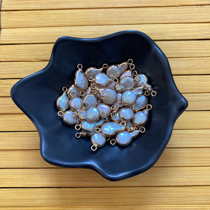 Freshwater Pearl Pendant With Electroplated Craftsmanship In Natural Material, Featuring Pastoral Style Jewelry Accessories