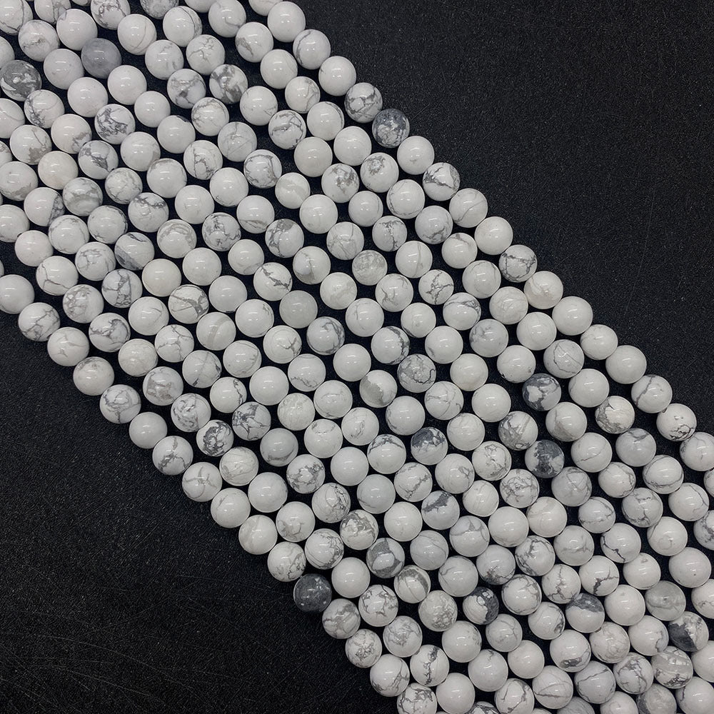 Polished Natural Stone Ball Beads For Jewelry Making, Diameter 6 Mm, Center-Drilled For Easy Stringing