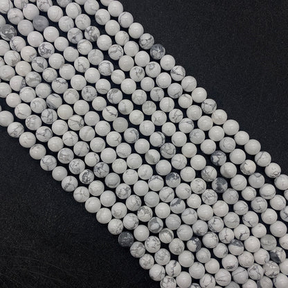 Polished Natural Stone Ball Beads For Jewelry Making, Diameter 6 Mm, Center-Drilled For Easy Stringing