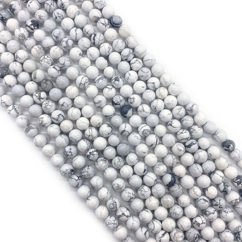 Polished Natural Stone Ball Beads For Jewelry Making, Diameter 6 Mm, Center-Drilled For Easy Stringing