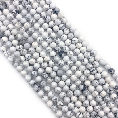 Polished Natural Stone Ball Beads For Jewelry Making, Diameter 6 Mm, Center-Drilled For Easy Stringing