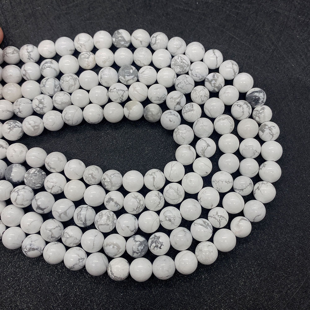 Polished Natural Stone Ball Beads For Jewelry Making, Diameter 6 Mm, Center-Drilled For Easy Stringing