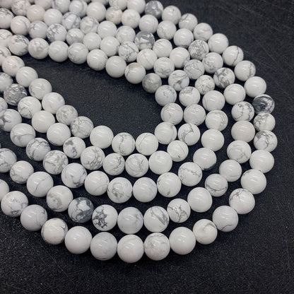 Polished Natural Stone Ball Beads For Jewelry Making, Diameter 6 Mm, Center-Drilled For Easy Stringing