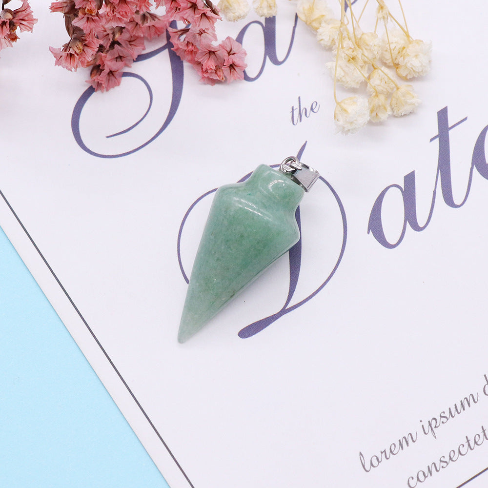 Watermelon Natural Stone Pendant With Watermelon Stone Inlay, Polished Finish Jewelry
