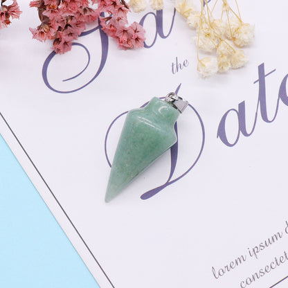 Watermelon Natural Stone Pendant With Watermelon Stone Inlay, Polished Finish Jewelry
