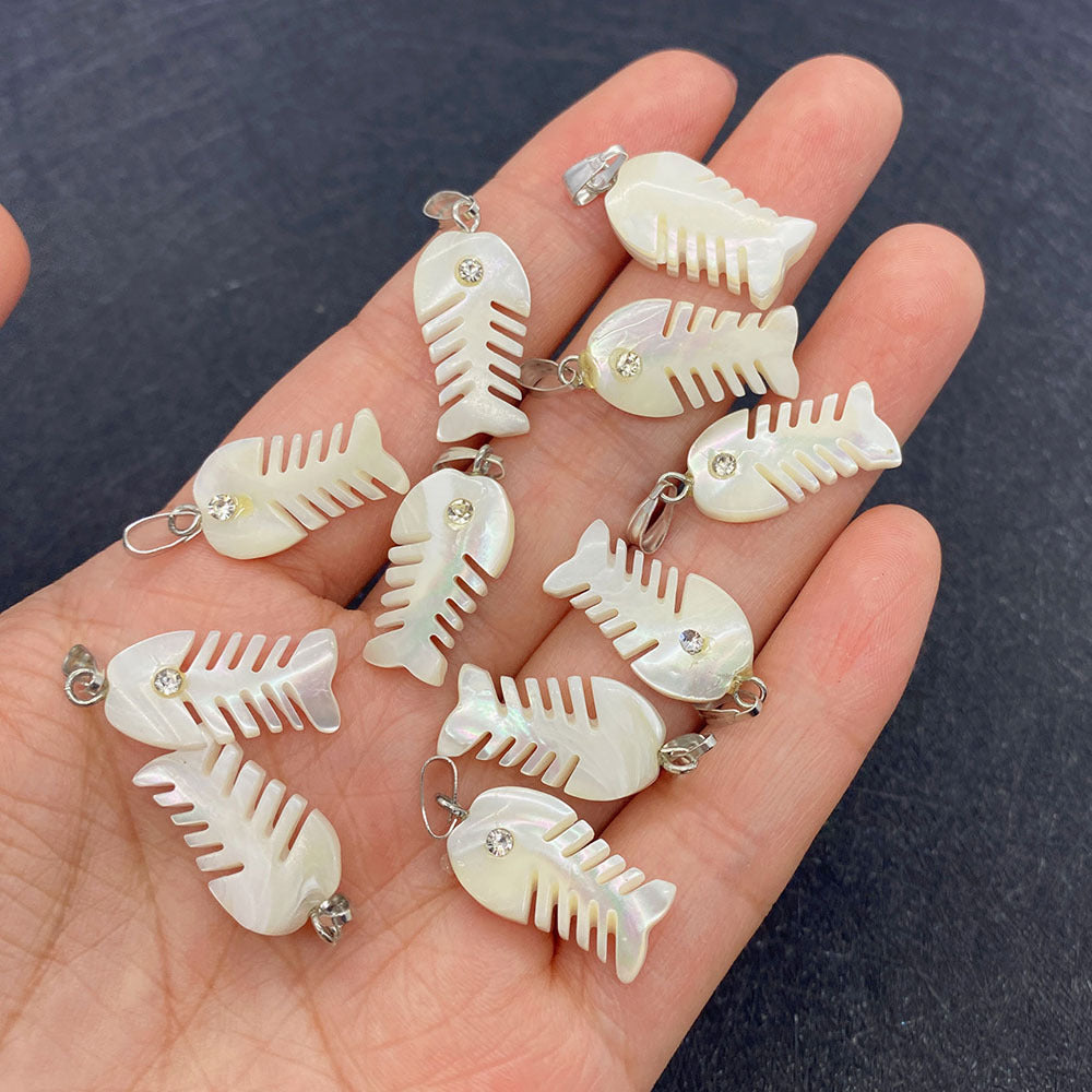 Natural Shell Pendant In Marine Style, Polished For Jewelry Making