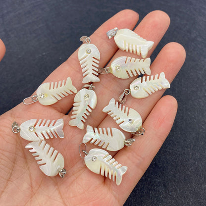 Natural Shell Pendant In Marine Style, Polished For Jewelry Making
