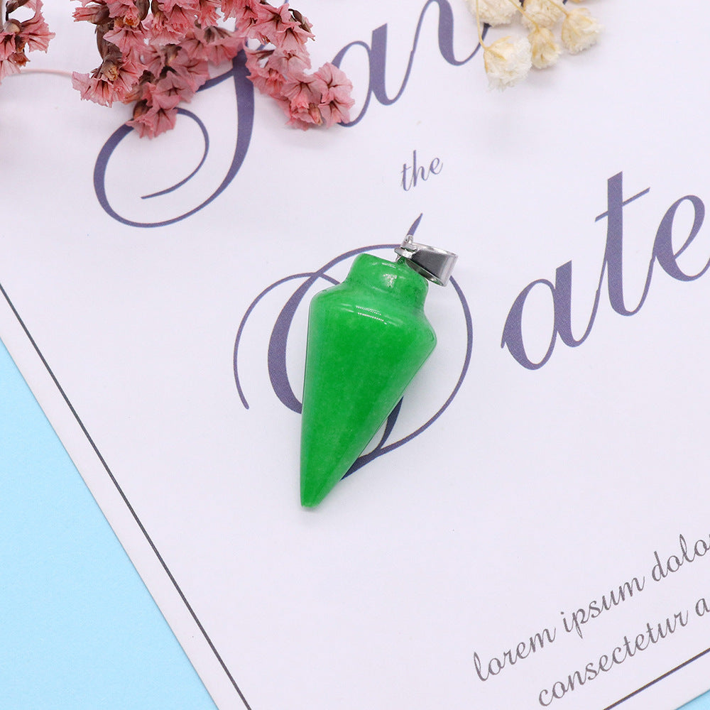 Watermelon Natural Stone Pendant With Watermelon Stone Inlay, Polished Finish Jewelry