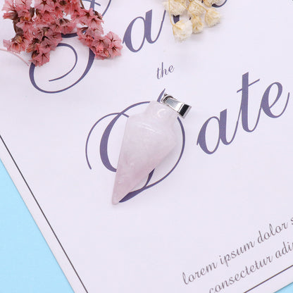 Watermelon Natural Stone Pendant With Watermelon Stone Inlay, Polished Finish Jewelry
