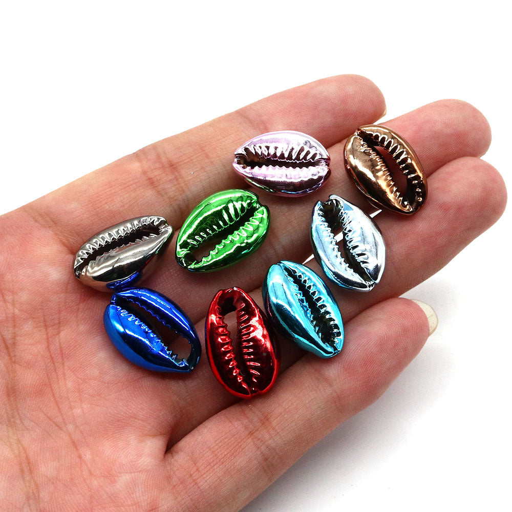 20 PCS Red Electroplated Shell Conch Beads For Jewelry Making
