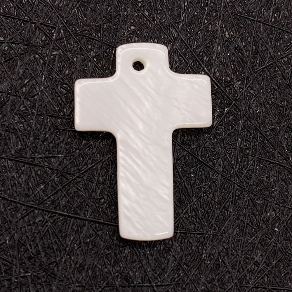 100 PCS White Natural Shell Cross Pendants Featuring Carving Craftsmanship For Jewelry Making